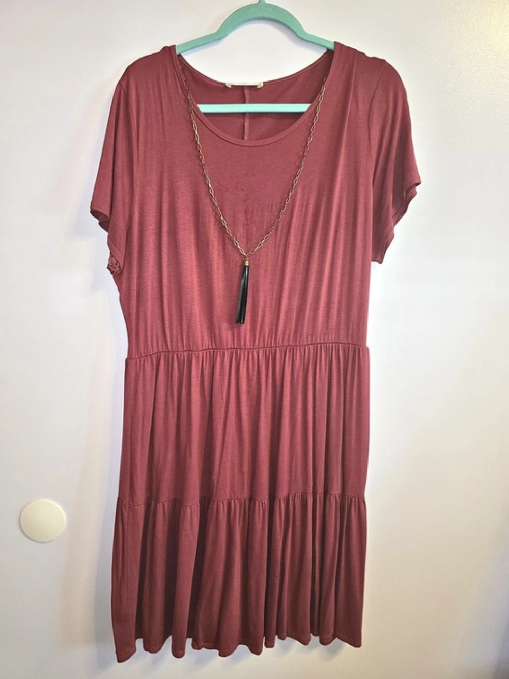 Forever Rose Couture Tiered Midi Dress in Red Size 2X Like New